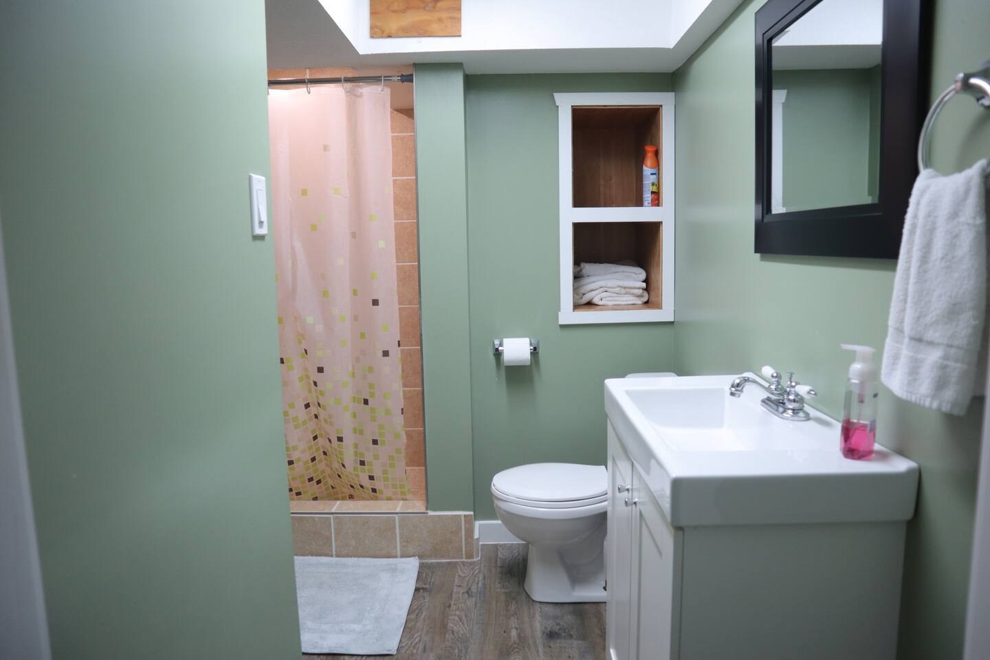 Bathroom at the furnished basement suite